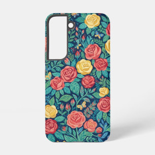 Abstrakte Volkskunst Rosen Schmetterlinge Samsung Galaxy Hülle