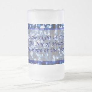 Abstrakte von Blautext Mattiertes Glasbierglas Mattglas Bierglas