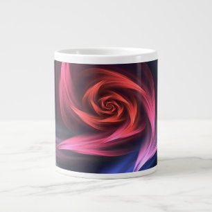 Abstrakte Vortex-Form rot und blau Jumbo-Tasse