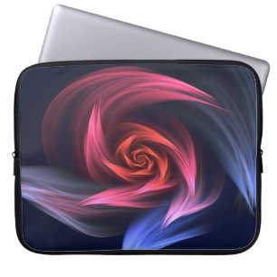 Abstrakte Vortex-Form rot und blau Laptopschutzhülle