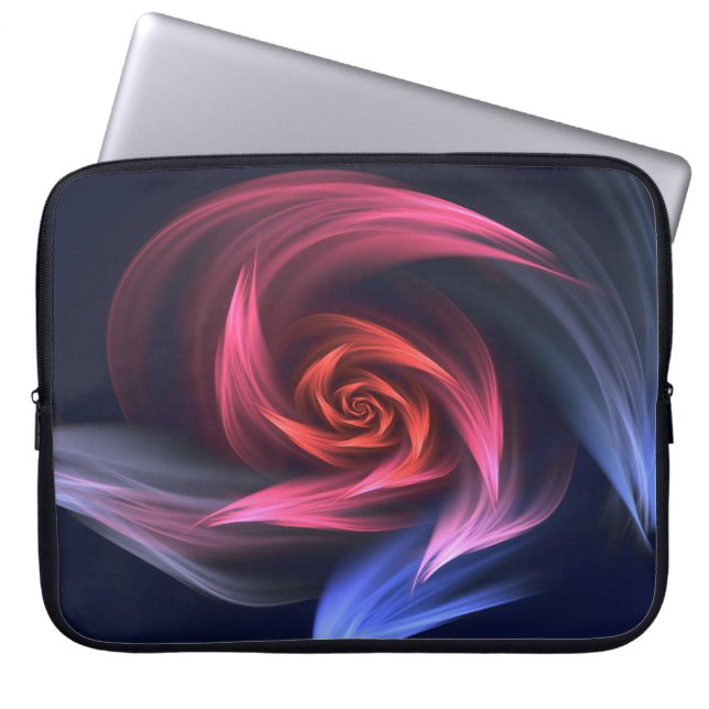 Abstrakte Vortex-Form rot und blau Laptopschutzhülle (Vorderseite)