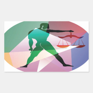 abstrakte Waage Rechteckiger Aufkleber