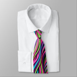 Abstrakte Wal-Schwanz-Neon-Vibrant-Krawatte Krawatte