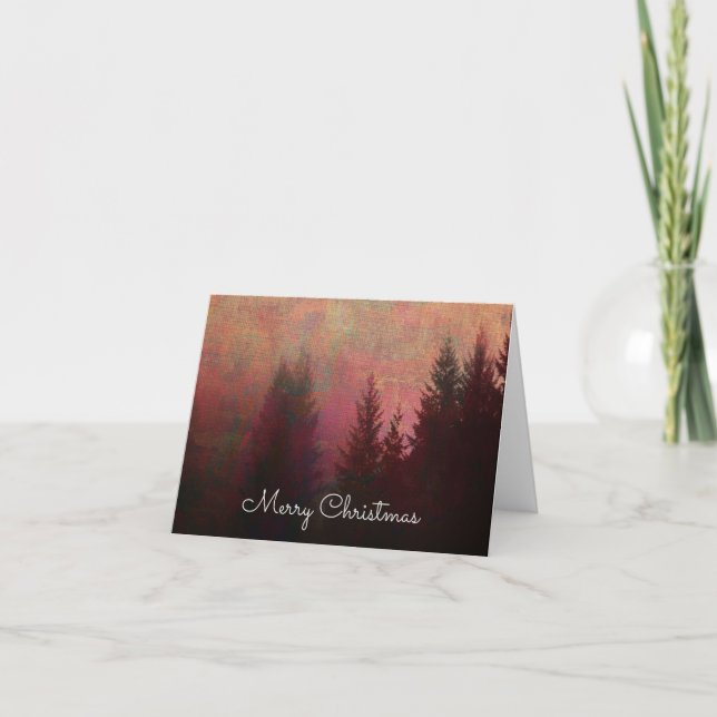 Abstrakte Waldlandschaft Kunst Frohe Weihnachten (Vorderseite)