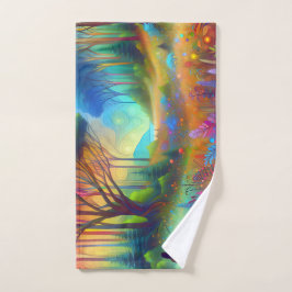 Abstrakte Waldlandschafts Grafik Handtuch