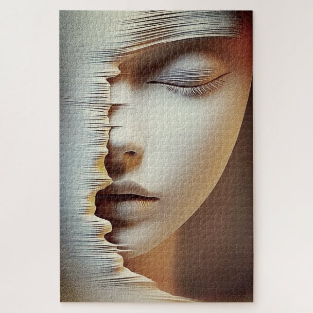 Abstrakte Wand an Wand Kunst - Moderne Textur Puzzle (Vertikal)