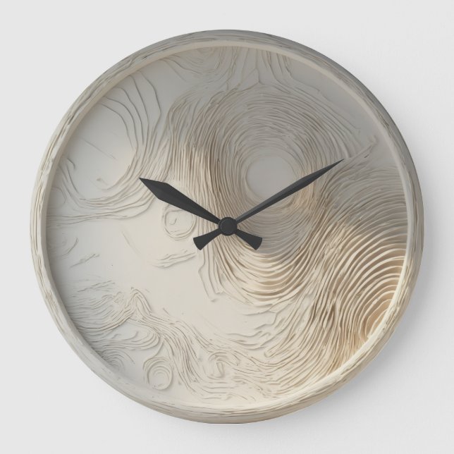 Abstrakte Wand-Uhr aus Holz Große Wanduhr (Vorderseite)