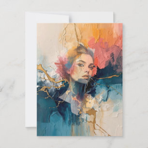 abstrakte Wandkunst, moderne Kunstdrucke, weiblich Postkarte