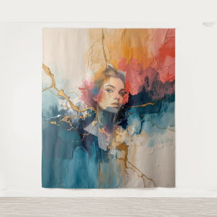 abstrakte Wandkunst, moderne Kunstdrucke, weiblich Wandteppich