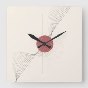 Abstrakte Wandkunst Quadratische Wanduhr