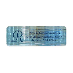 Abstrakte Wasser Reflektion Monogramm Rücksendeadr