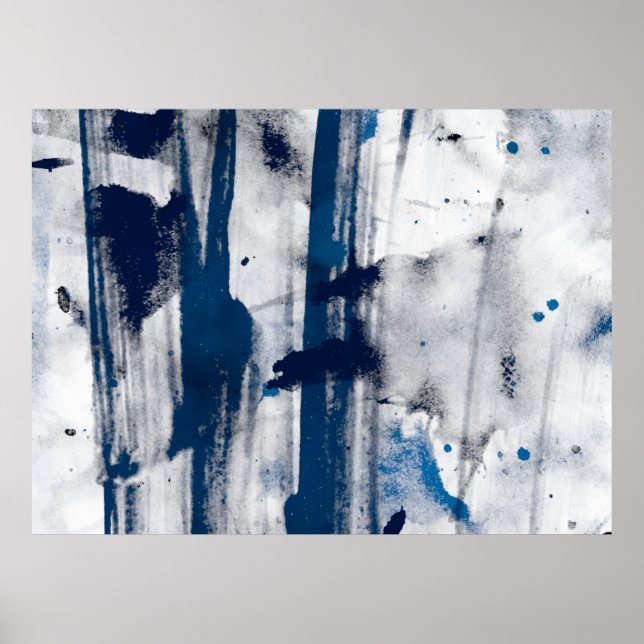 Abstrakte Wasserfarbe auf Papier. Farbige Kunsttex Poster (Vorne)