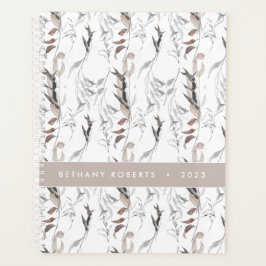 Abstrakte Wasserfarbe Botanische Taupe Gray 2023 Planer