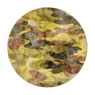 Abstrakte Wasserfarbe: Camouflage-Gefärbte Krawatt Schneidebrett