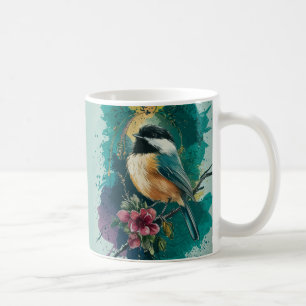 Abstrakte Wasserfarbe Chickadee - Aquamarine Tasse