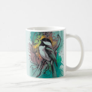 Abstrakte Wasserfarbe Chickadee - Aquamarine Tasse