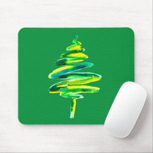 Abstrakte Wasserfarbe des Weihnachtsbaumes Mousepad