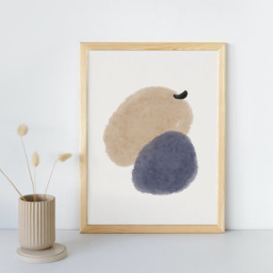 Abstrakte Wasserfarbe geometrisch, Abstrakt, minim Poster