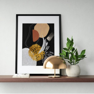 Abstrakte Wasserfarbe geometrisch, Abstrakt, minim Poster