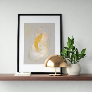 Abstrakte Wasserfarbe geometrisch, Abstrakt, minim Poster