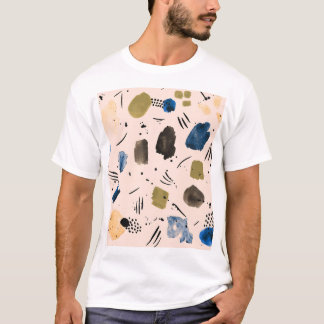 Abstrakte Wasserfarbe: Geometrisches Tintenmuster. T-Shirt