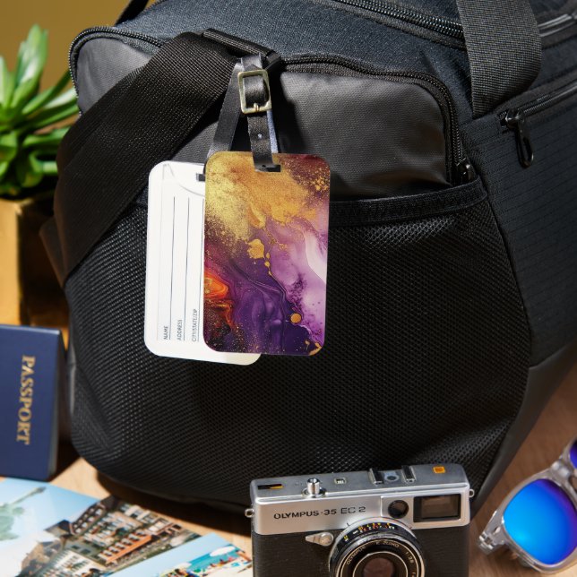 Abstrakte Wasserfarbe Gepäckanhänger (Vorderseite & Rückseite)