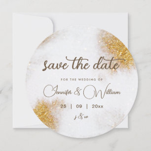 Abstrakte Wasserfarbe Gold Glitzer Luxus Elegante Save The Date