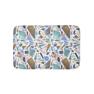 Abstrakte Wasserfarbe: handgezeichnet weißer Hinte Badematte