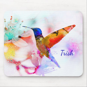 Abstrakte Wasserfarbe Hummingbird Mousepad