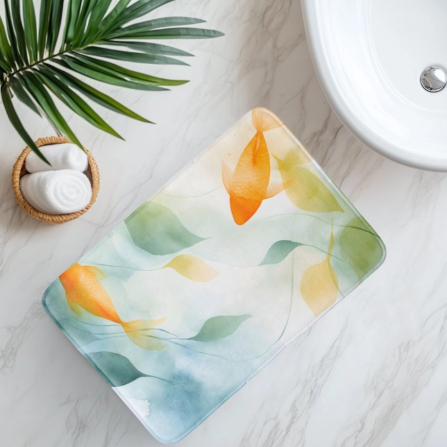 Abstrakte Wasserfarbe Koi Fisch Serenity Badematte (Von Creator hochgeladen)