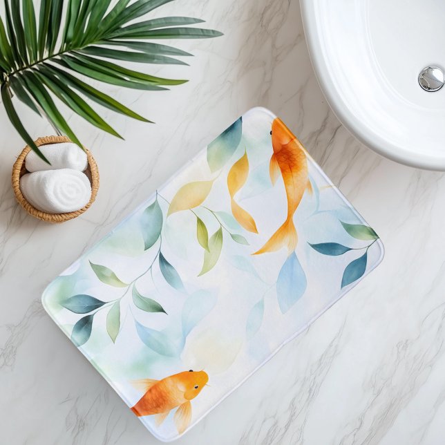 Abstrakte Wasserfarbe Koi Fisch Serenity Badematte (Von Creator hochgeladen)