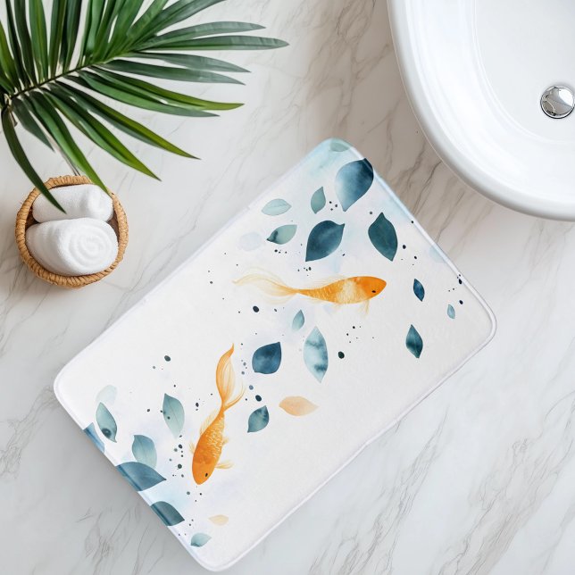 Abstrakte Wasserfarbe Koi Fisch Serenity Badematte (Von Creator hochgeladen)