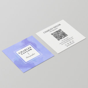 Abstrakte Wasserfarbe Lila Platz Quadratische Visitenkarte