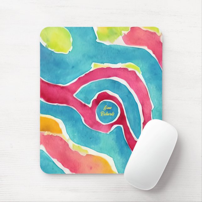 Abstrakte Wasserfarbe Mousepad (Mit Mouse)