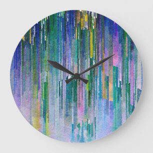 Abstrakte Wasserfarbe, Ölfarbe Hintergrund. Große Wanduhr
