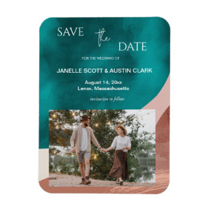 Abstrakte Wasserfarbe Save the Date Magnet