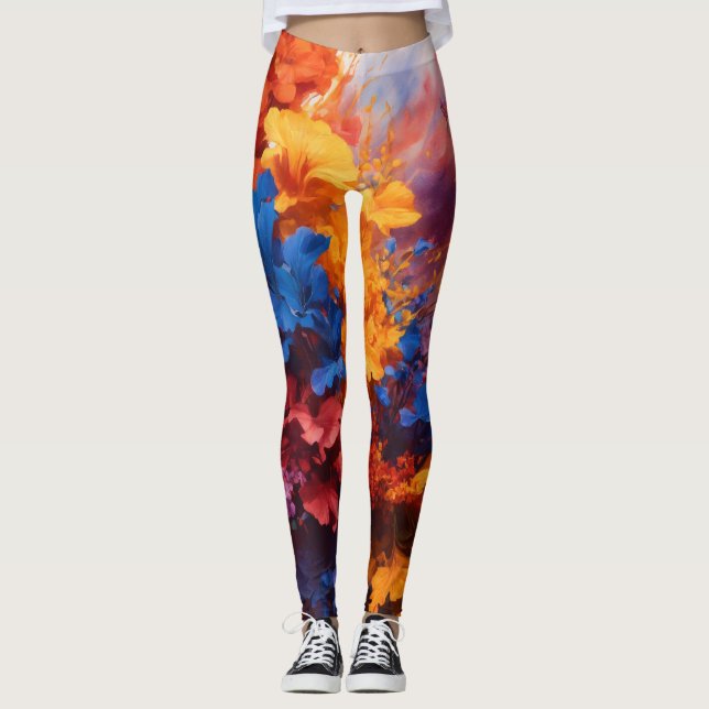 Abstrakte Wasserfarbe-Spritz-Leggings Leggings (Vorderseite)