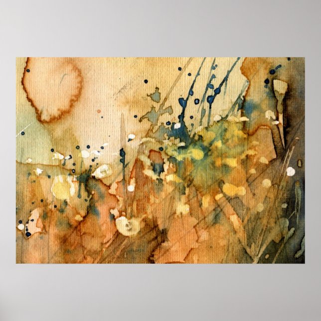 Abstrakte Wasserfarbe und alter Hintergrund Poster (Vorne)