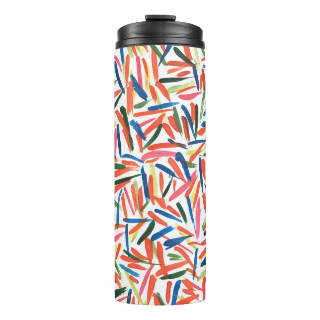 Abstrakte Wasserfarbe zeichnend Thermosbecher (Vorderseite)