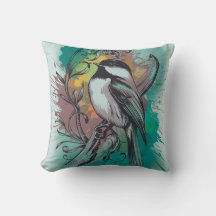 Abstrakte Wasserfarben-Chickadee - Aquamarines Kis