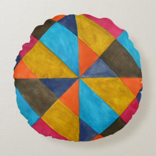 Abstrakte Wasserfarben-Kreativdesign. Rundes Kissen