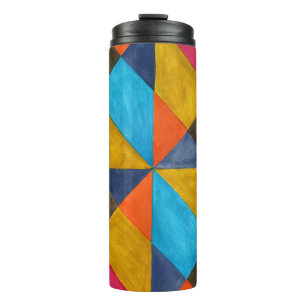 Abstrakte Wasserfarben-Kreativdesign. Thermosbecher