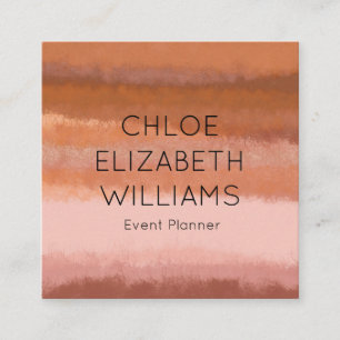 Abstrakte Wasserfarben - Texturierte Streifen Quadratische Visitenkarte