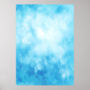 Abstrakte Wasserfarbenhintergründe: blau Poster