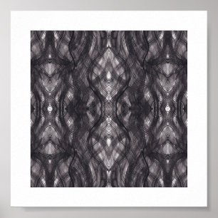 Abstrakte Wasserfarbenkunst in Noir Schwarz Poster