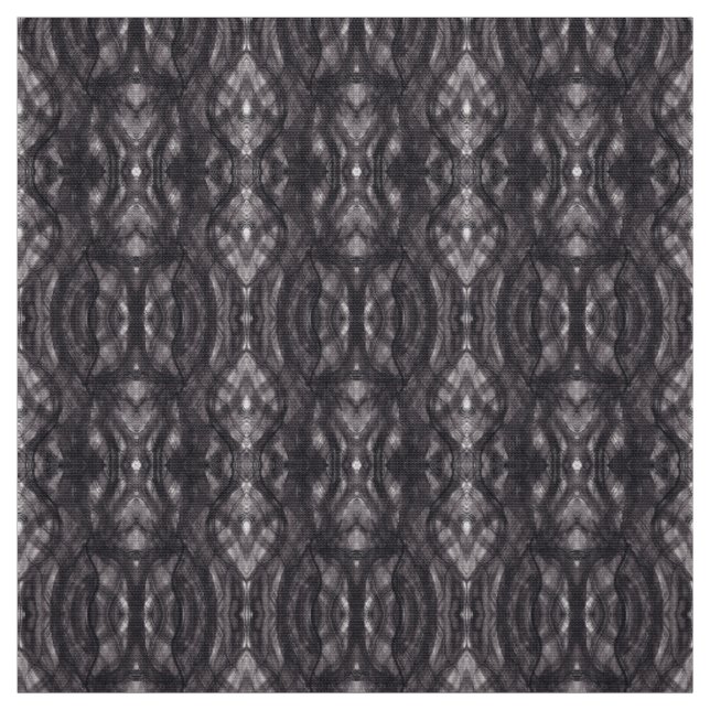 Abstrakte Wasserfarbenkunst in Noir Schwarz Stoff (Muster)