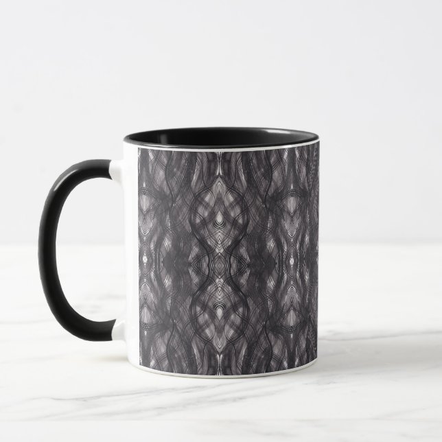 Abstrakte Wasserfarbenkunst in Noir Schwarz Tasse (Links)
