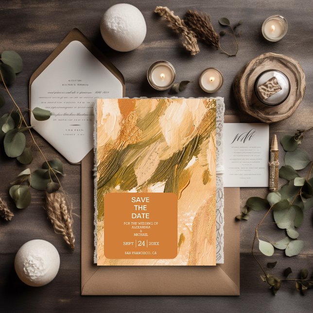 Abstrakte Wasserfarbenpracht Save The Date (Von Creator hochgeladen)