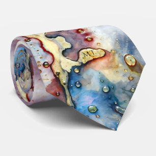 Abstrakte Wasserfarbentropfen (Wasserfarben) Krawatte