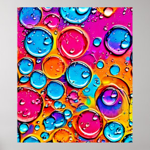 Abstrakte Wassertropfen Kunst Poster